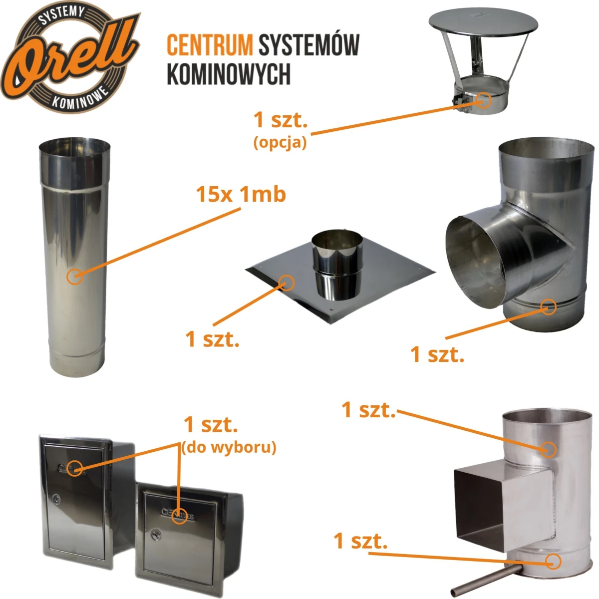 Wkład kominowy kwasoodporny fi 100 15m 0,5mm