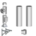 Komin zewnętrzny stalowy izolowany fi130 kwasożaroodporny 1.4404 gr. 1/0,6 wiszący