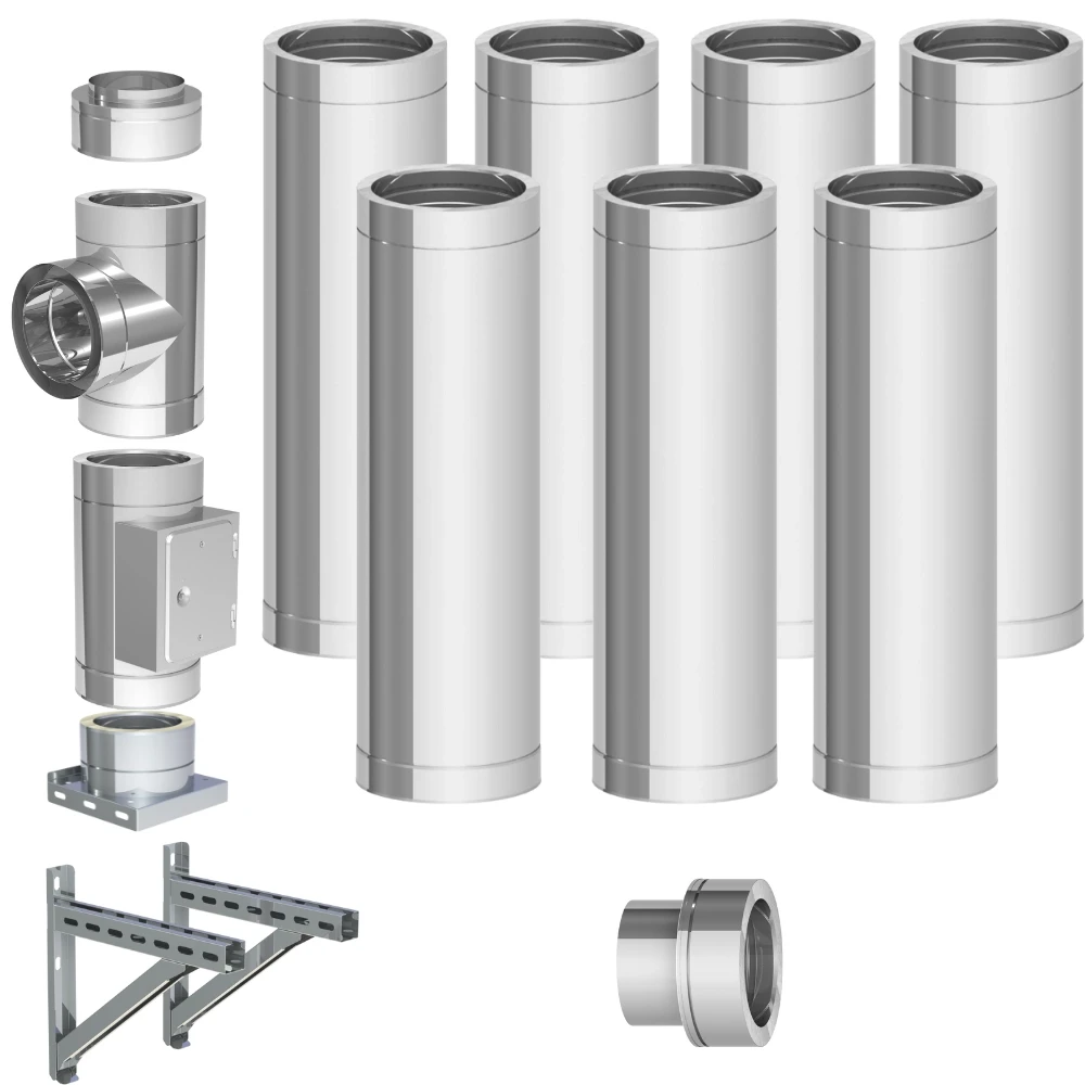 Komin stalowy fi150 do ekogroszku gr. 1/0,6 wiszący