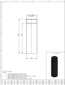 Rura 0,5 m stalowa fi160 czarna gr. 2mm przyłączeniowa