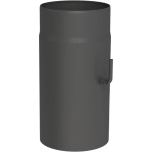 Rura 0,3m stalowa fi150 czarna z szybrem gr. 2mm przyłączeniowa