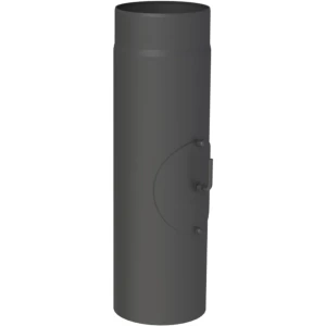 Rura 0,5m stalowa fi150 czarna z szybrem i rewizją gr. 2mm przyłączeniowa