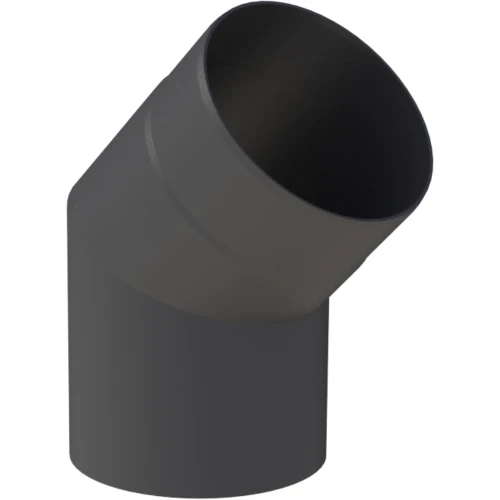 Kolano 45° fi200 czarne gr. 2mm przyłączeniowe