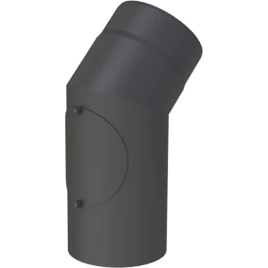 Kolano 45° stalowe fi200 czarne z wyczystką gr. 2mm przyłączeniowe