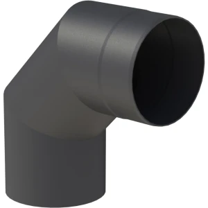 Kolano 90° stalowe fi200 czarne gr. 2mm przyłączeniowe