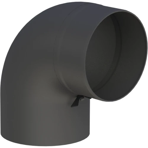Kolano 90° fi150 łukowe czarne gr. 2mm przyłączeniowe