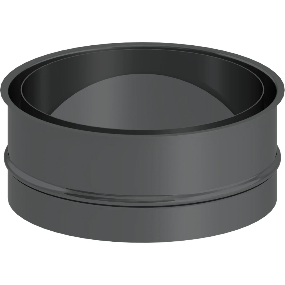 Mufa dwuścienna stalowa 0,1m fi200 czarna gr. 2mm