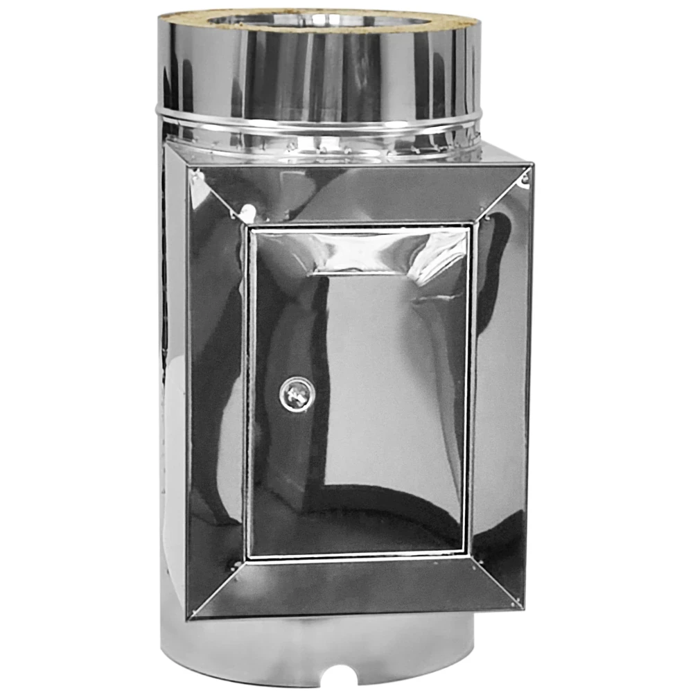 Wyczystka z drzwiczkami do komina stalowego 120/220 kwasożaroodporna 1.4404 gr. 0,8 mm izolowana