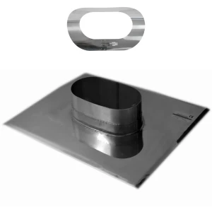 Płyta kominowa kwasożaroodporna owalna gr. 0,8mm 120x180 1.4404 + kołnierz przeciwdeszczowy