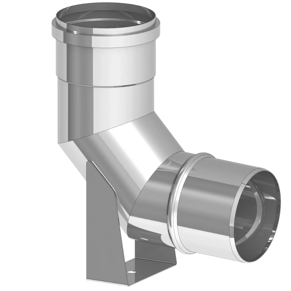 Kolano z podporą 90° fi80 gaz kondensacja kwasoodporne z uszczelką