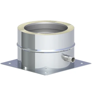 Płyta fundamentowa fi160/210 z odpływem skroplin w bok do komina izolowanego do gazu