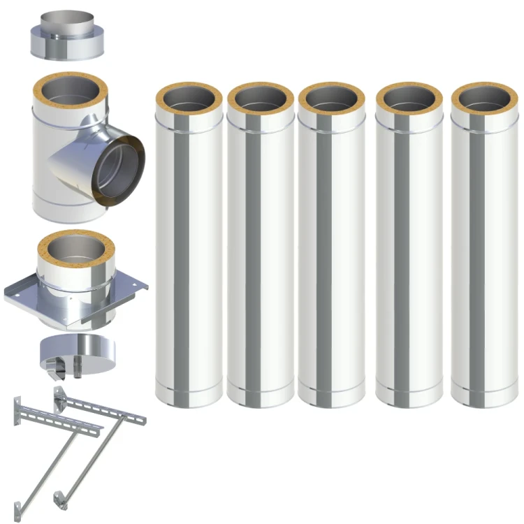 Komin do gazu fi150/200 izolowany kwasoodporny wiszący 5m