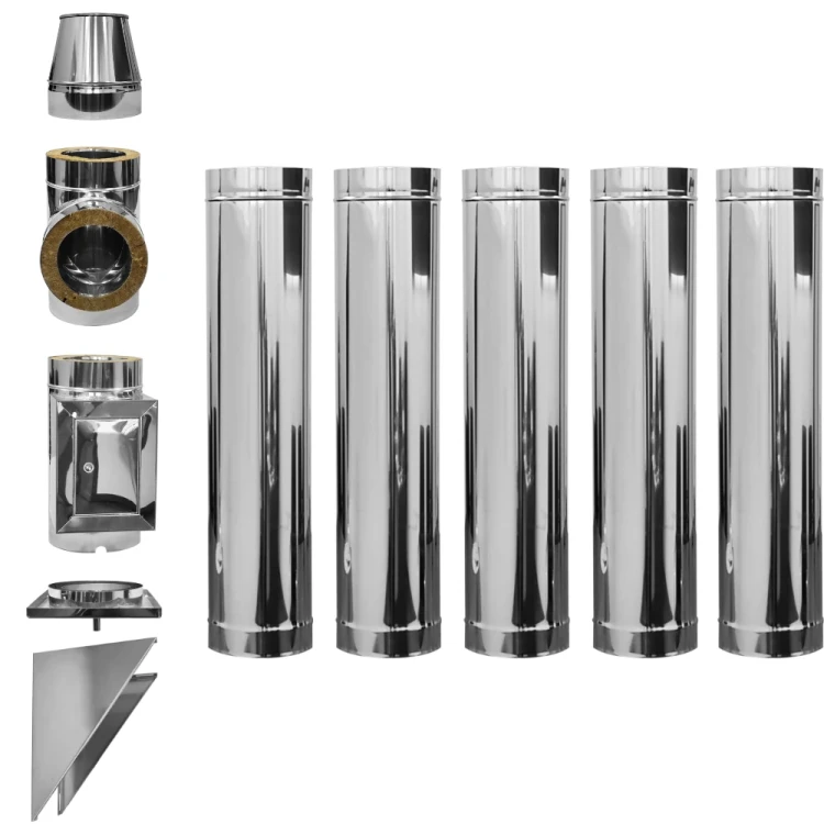 Komin stalowy 120/220 kwasożaroodporny 1.4404 gr. 1/0,5 izolowany 5m
