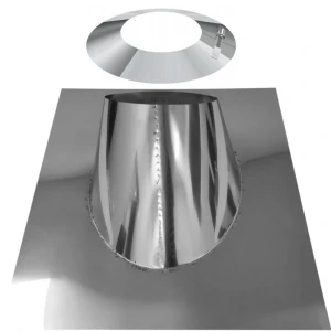 Przejście dachowe do komina stalowego 120/220 z kołnierzem przeciwdeszczowym