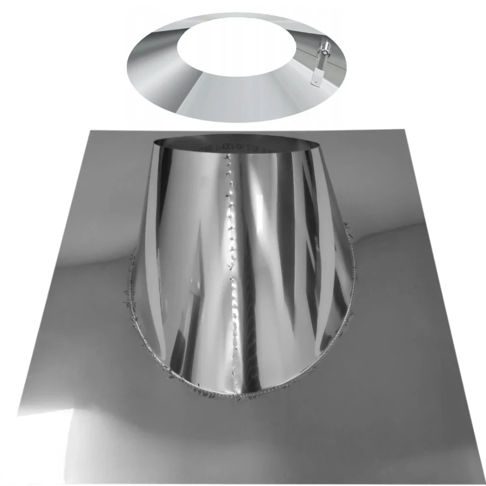 Przejście dachowe do komina stalowego 160/260 z kołnierzem przeciwdeszczowym