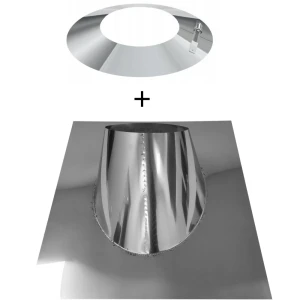 Przejście dachowe do komina izolowanego 250/350 do gazu + kołnierz przeciwdeszczowy