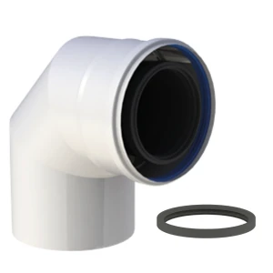 Kolano 90° 60/100 PP z uszczelką do kotłów kondensacyjnych