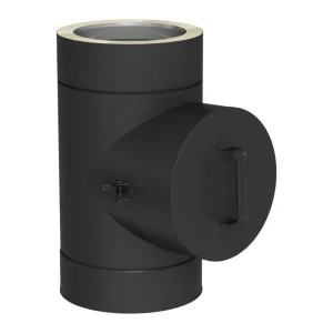 Wyczystka z wyjściem okrągłym do komina izolowanego 180/230 czarny mat