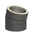 Kolano kominowe 15° izolowane 150/200 czarny mat