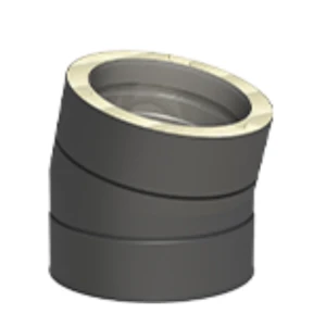 Kolano kominowe 15° izolowane 150/200 czarny mat