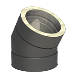 Kolano kominowe 30° izolowane 200/250 czarny mat