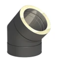 Kolano kominowe 45° izolowane 150/200 czarny mat