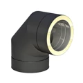 Kolano kominowe 87° izolowane 150/200 czarny mat