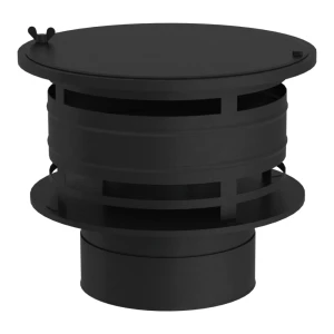 Zakończenie komina z osłoną przeciwwietrzną do komina izolowanego 180/230 czarny mat