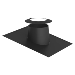 Przejście dachowe 5-15° z płytą elastyczną 200/250 czarny mat + kołnierz przeciwdeszczowy