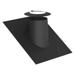 Przejście dachowe 26-35° z płytą elastyczną do komina izolowanego 200/250 czarny mat  + kołnierz przeciwdeszczowy