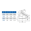 Kolano kominowe 30° izolowane 150/200 czarny mat