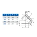 Kolano kominowe 45° izolowane 150/200 czarny mat