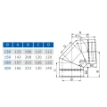 Kolano kominowe 87° izolowane 150/200 czarny mat