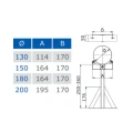 Wspornik ścienny regulowany 250-360mm do komina izolowanego 130/180 czarny mat