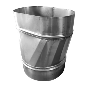 Redukcja kominowa koło kielich na fi200 - owal nypel 130x240 żaroodporna 1.4828 gr. 1mm