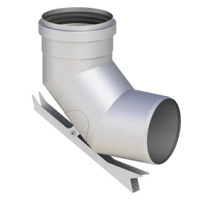 Kolano 90° fi60 do trójnika ceramicznego gaz kondensacja kwasoodporne z uszczelką