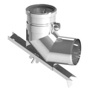 Kolano 90° fi80 do trójnika ceramicznego z regulowaną szyną gaz kondensacja kwasoodporne z uszczelką