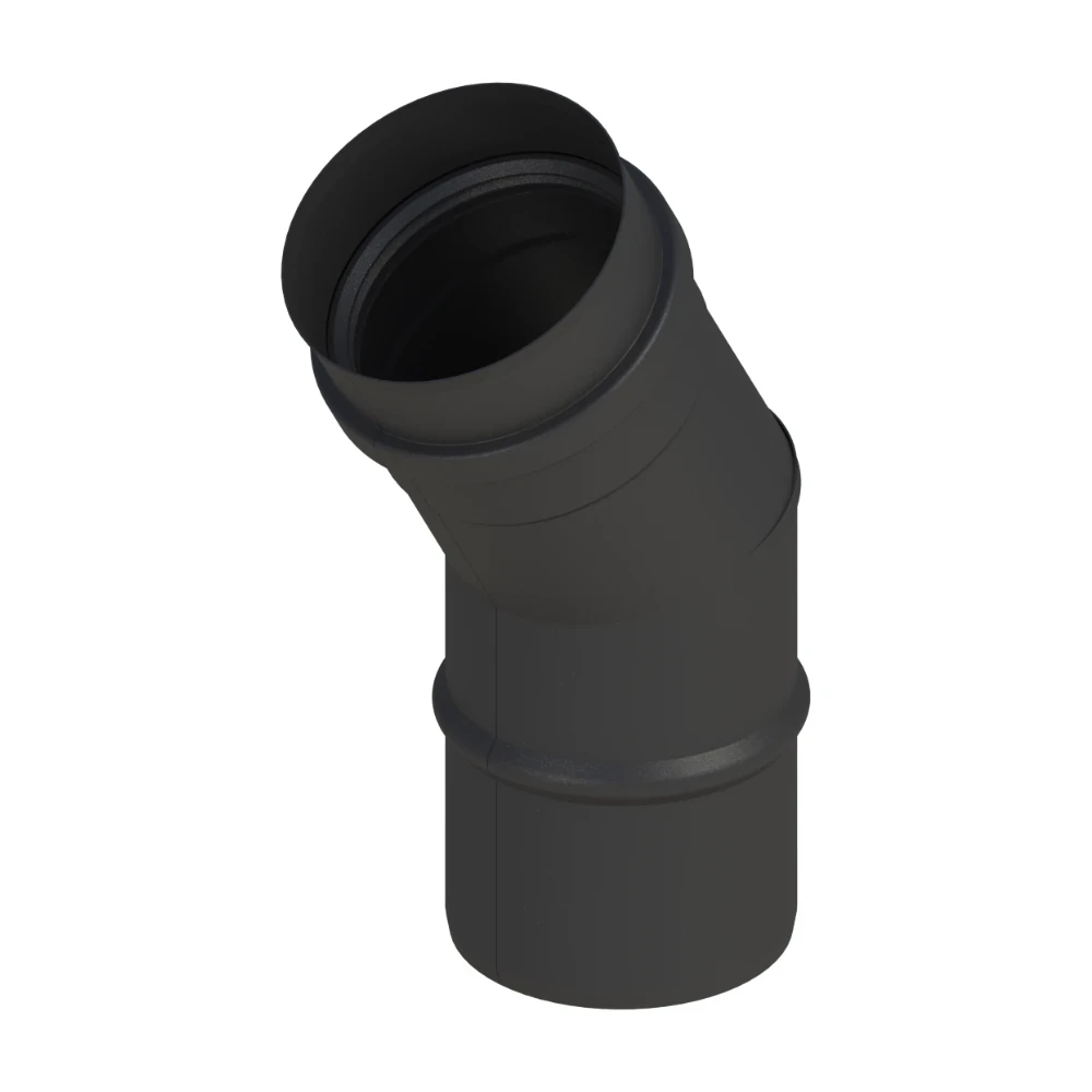 Kolano sztywne 30˚fi80 do pelletu czarny mat + uszczelka