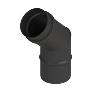 Kolano sztywne 45˚fi80 do pelletu czarny mat + uszczelka