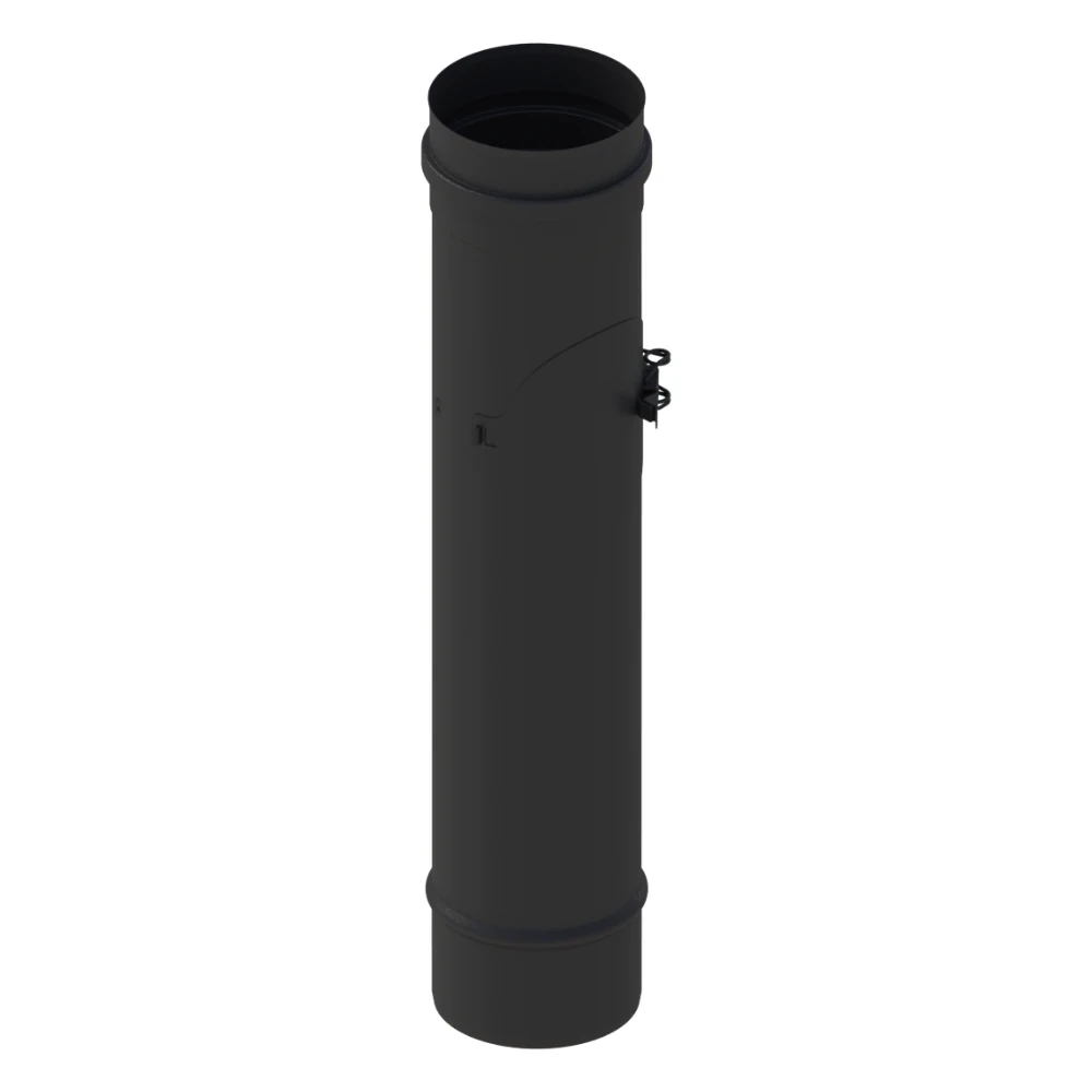 Rura fi80 0,5m do pelletu z rewizją czarny mat + uszczelka