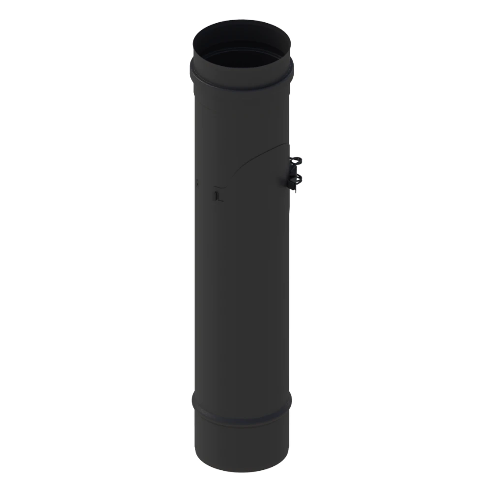 Rura fi100 0,5m do pelletu z rewizją czarny mat + uszczelka