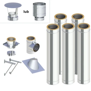 Komin wentylacyjny fi160/210 izolowany stalowy nierdzewny wiszący przejście przez dach