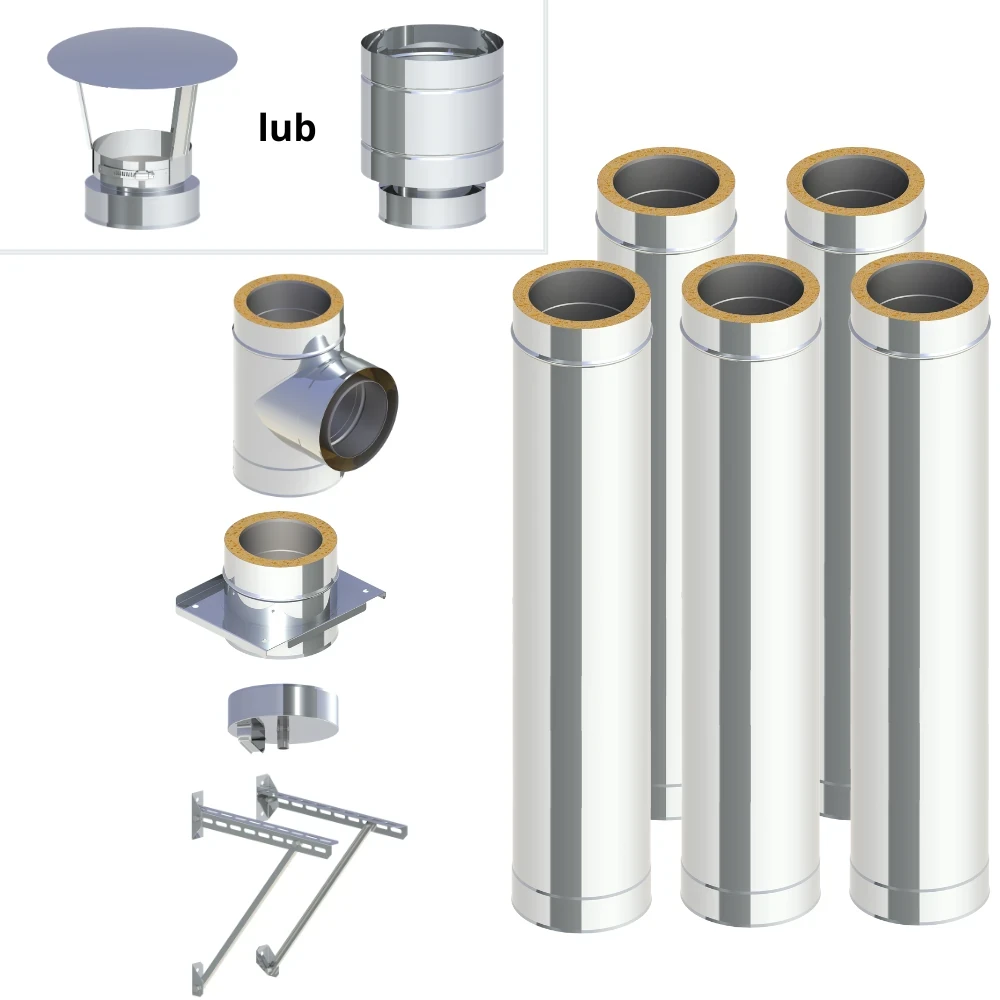 Komin wentylacyjny fi160/210 izolowany stalowy nierdzewny wiszący