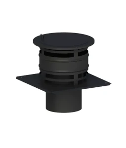 Daszek kominowy typu holenderskiego z rewizją na płycie fi130 czarny mat 