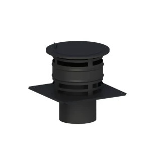 Daszek kominowy typu holenderskiego z rewizją na płycie fi150 czarny mat