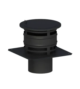 Daszek kominowy typu holenderskiego z rewizją na płycie fi160 czarny mat