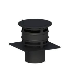 Daszek kominowy typu holenderskiego z rewizją na płycie fi250 czarny mat