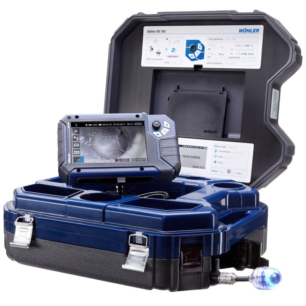 Kamera inspekcyjna Wohler VIS 700 HD z głowicą 40mm i drążkiem 30m menu ang.