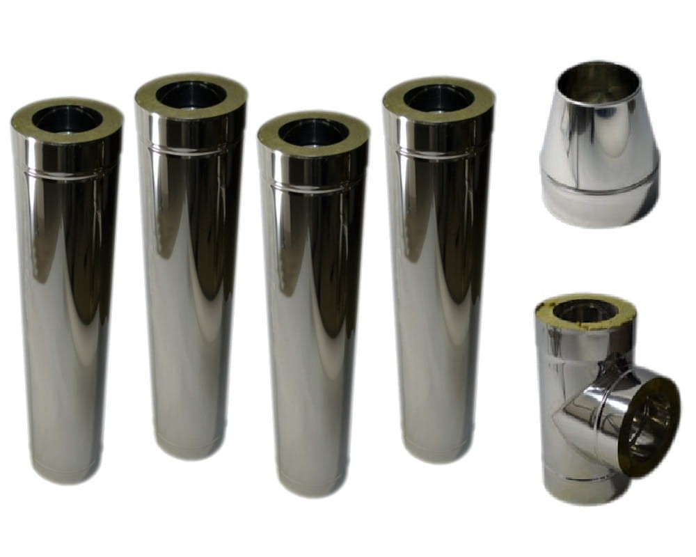Komin zewnętrzny stalowy izolowany 225/325 kwasożaroodporny 1.4404 gr. 1/0,5