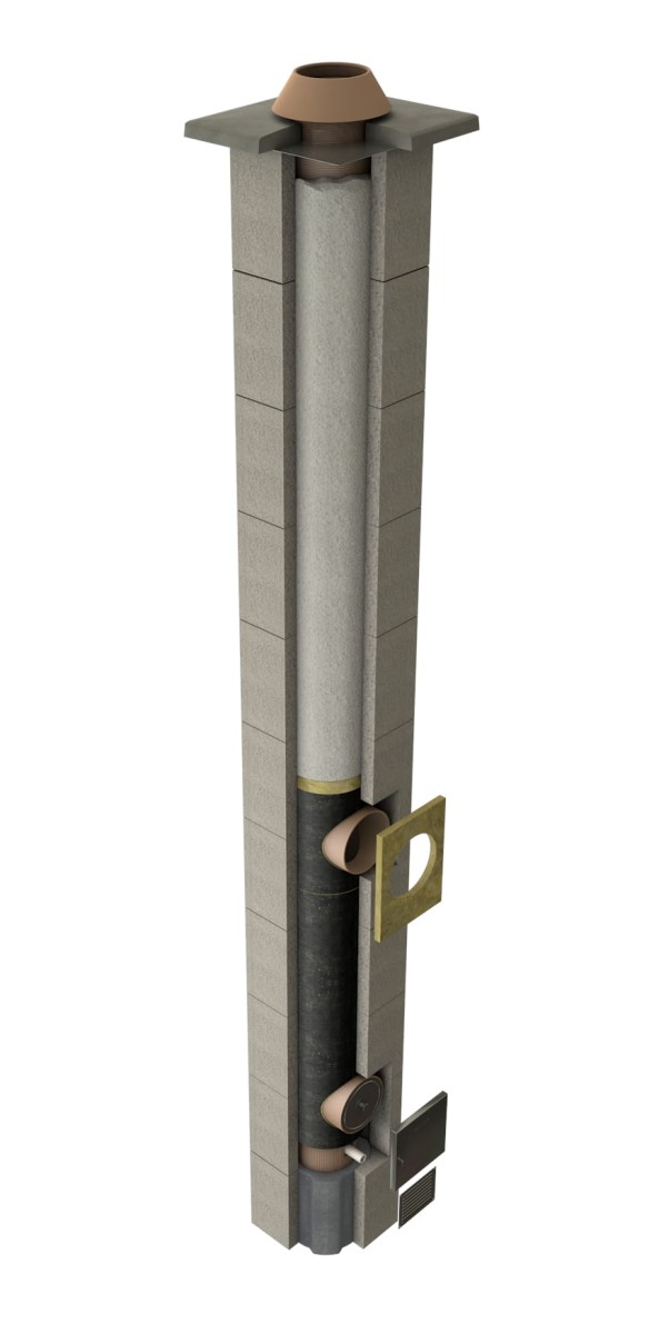 Komin ceramiczny Jawar PS Eco fi200 + 2 kanały wentylacyjne